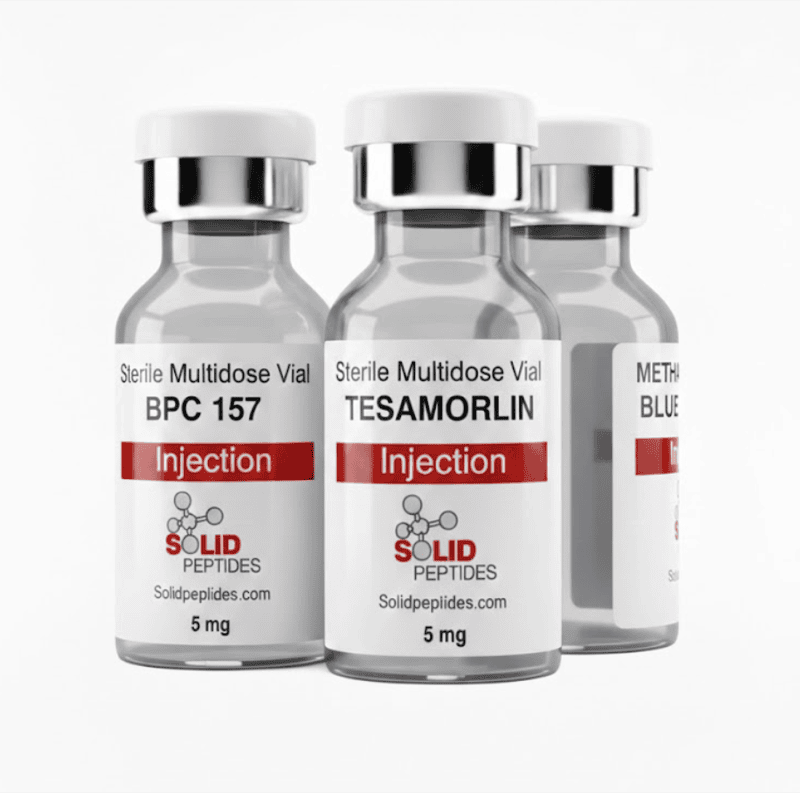 Research peptides in sealed lyophilized laboratory vials